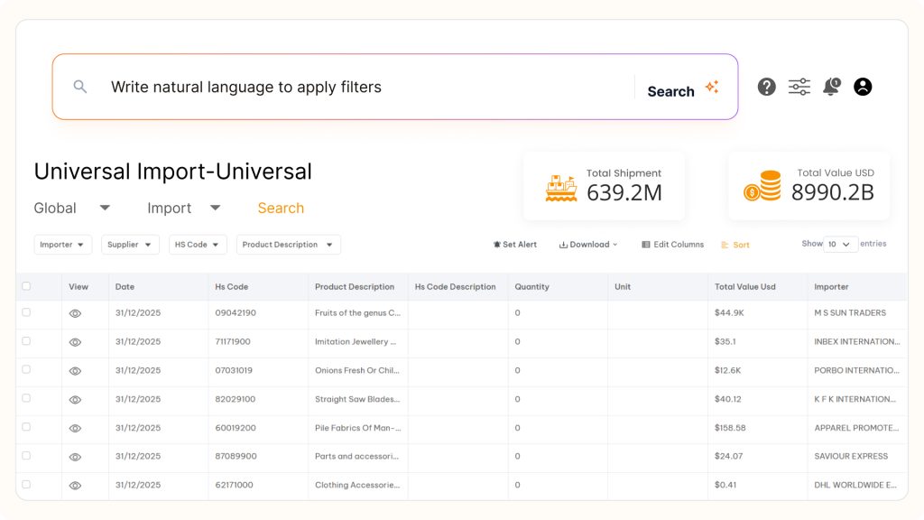 Trade Intelligence Platform AI Smart Search Feature AI Smart Search Feature