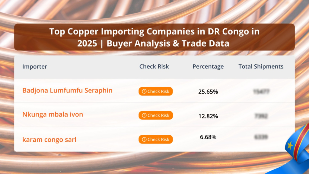 Top Copper Importing Companies in DR Congo in 2025 | Buyer Analysis & Trade Data 